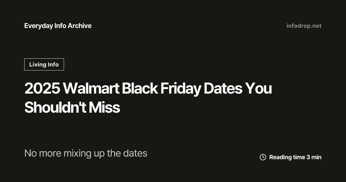 2025 Walmart Black Friday Dates You Shouldn't Miss