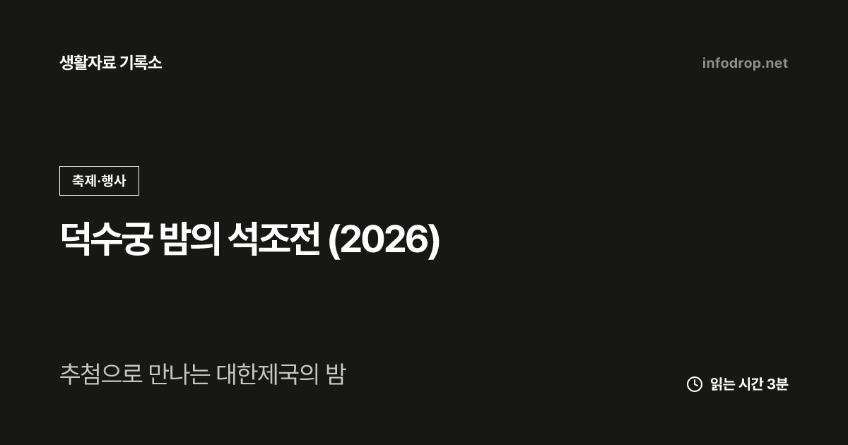 덕수궁 밤의 석조전 (2026)