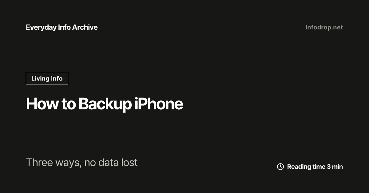 How to Backup iPhone