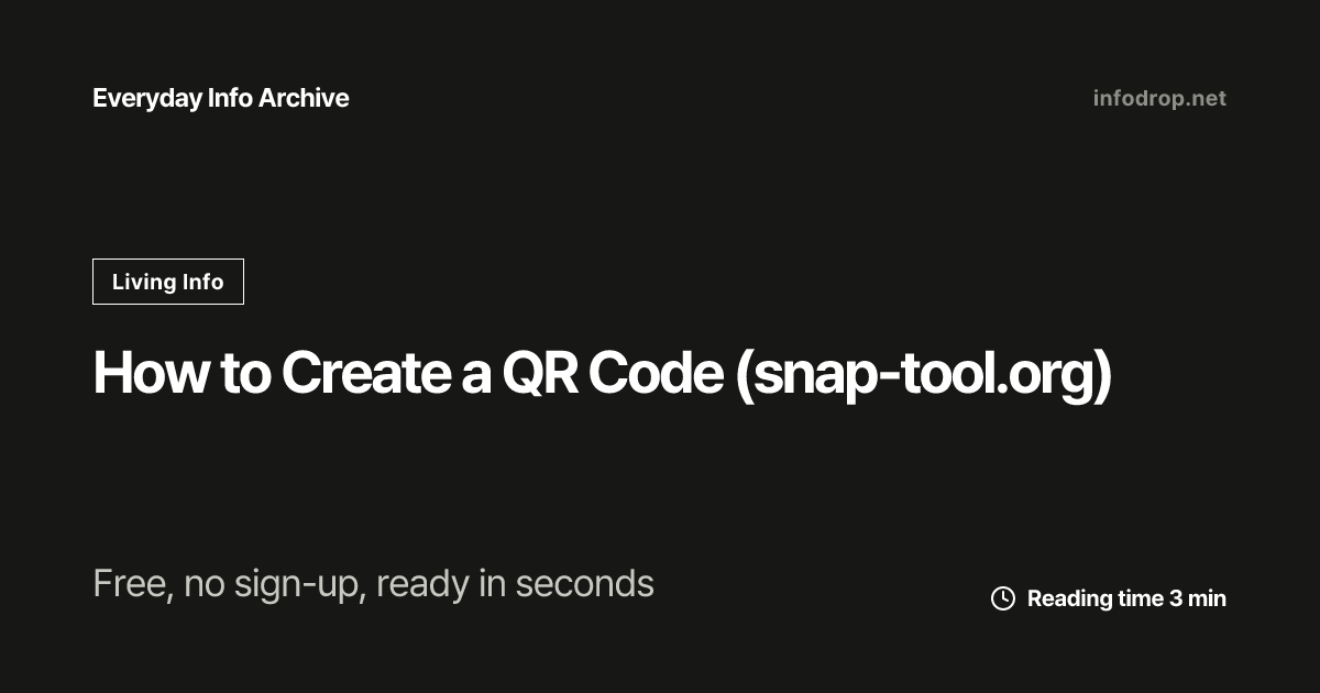 How to Create a QR Code (snap-tool.org)