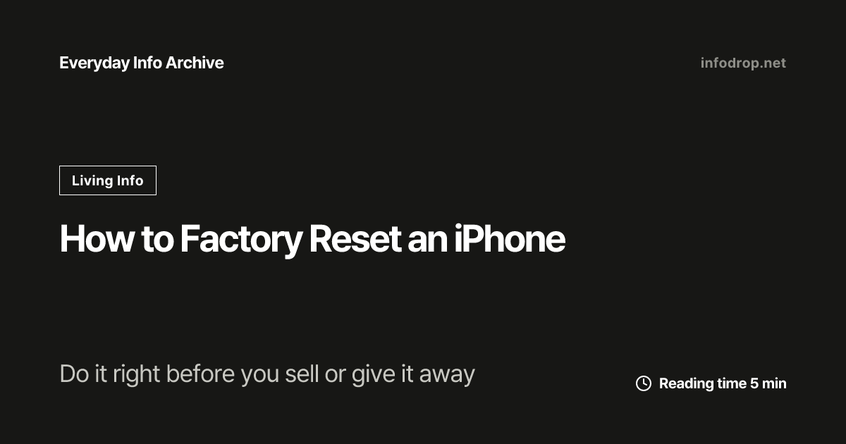 How to Factory Reset an iPhone