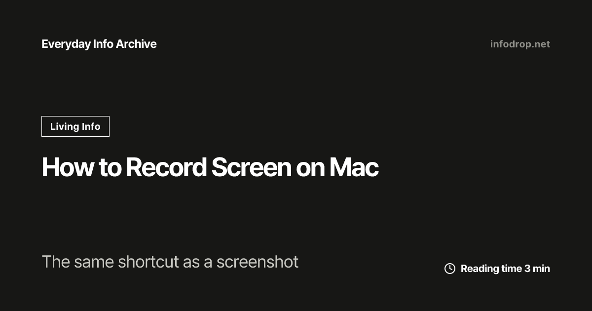 How to Record Screen on Mac