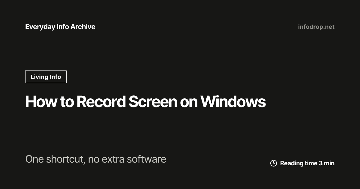 How to Record Screen on Windows