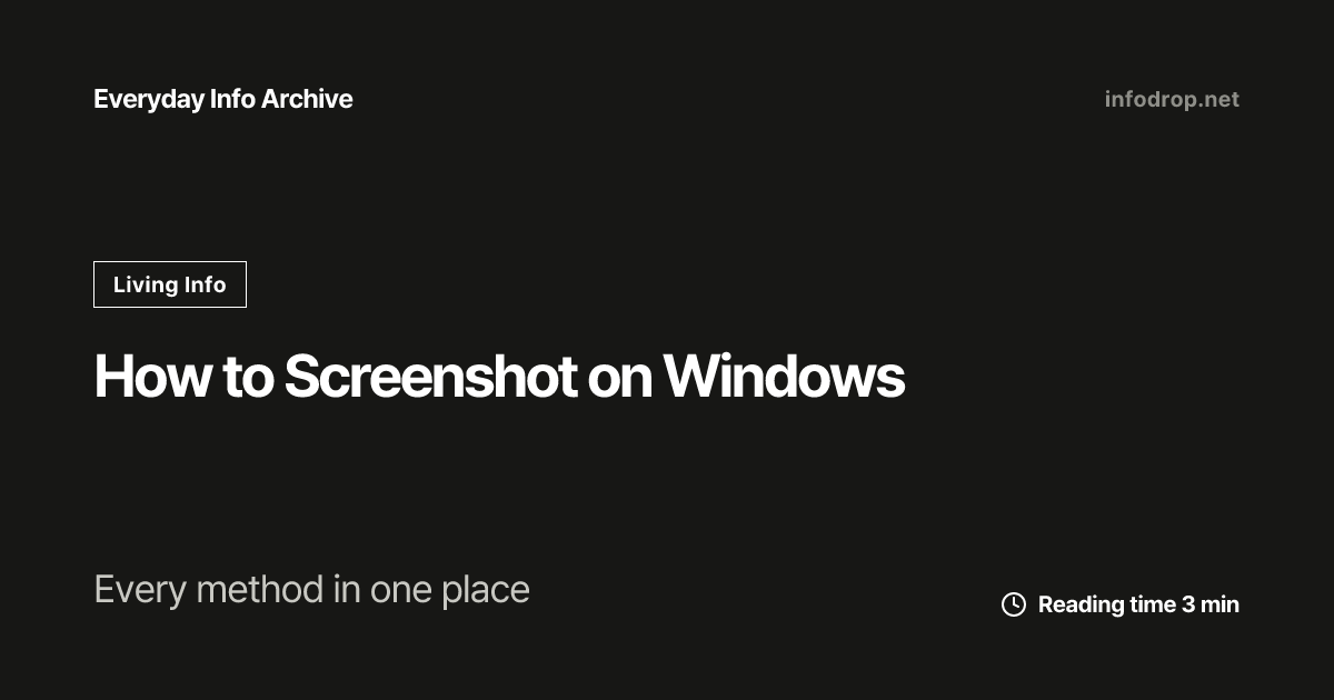 How to Screenshot on Windows