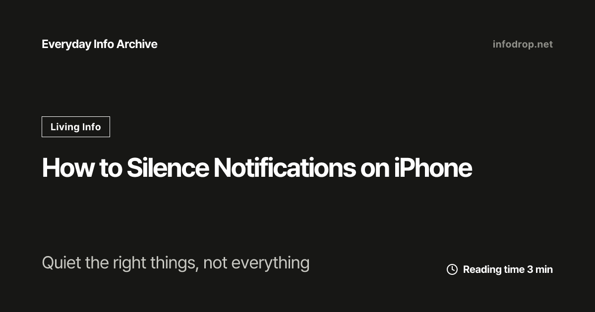How to Silence Notifications on iPhone