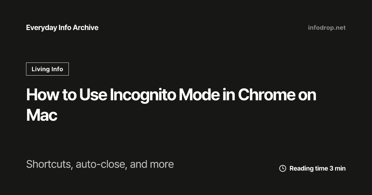How to Use Incognito Mode in Chrome on Mac
