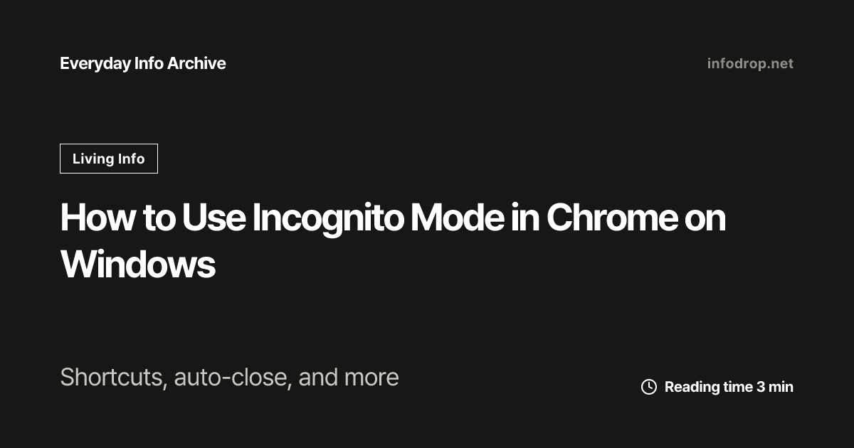 How to Use Incognito Mode in Chrome on Windows