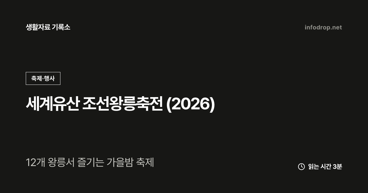 세계유산 조선왕릉축전 (2026)