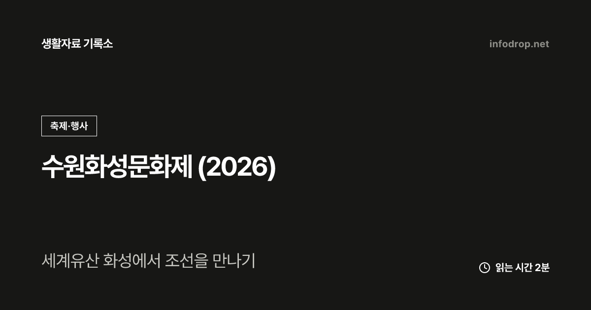수원화성문화제 (2026)