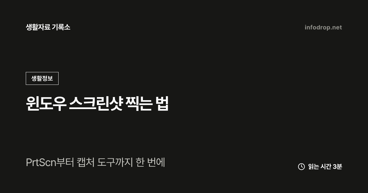 윈도우 스크린샷 찍는 법